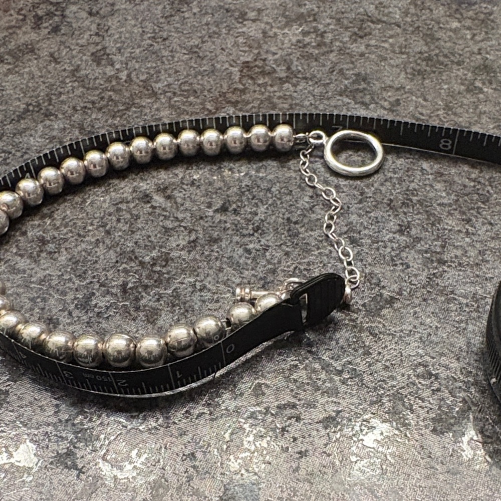 Vintage Solid Sterling Silver Beaded Necklace And… - image 6